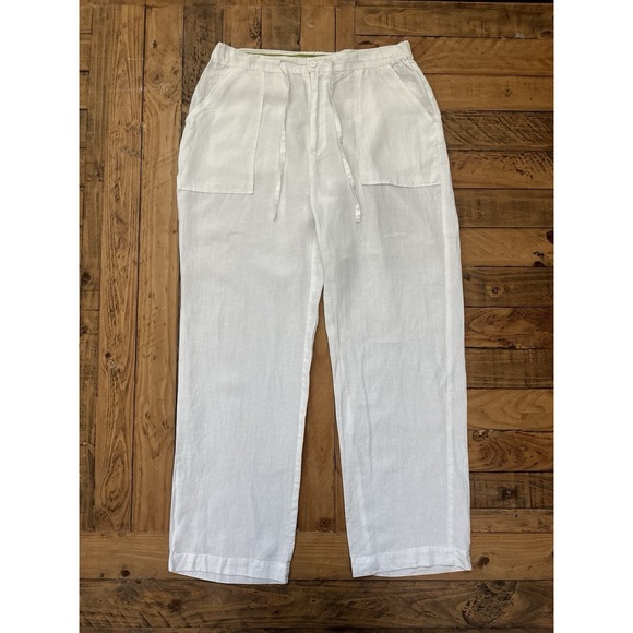 Essence Men Other - Essence Men White 100% Linen Pants Size 36 Lightweight Resort Casual